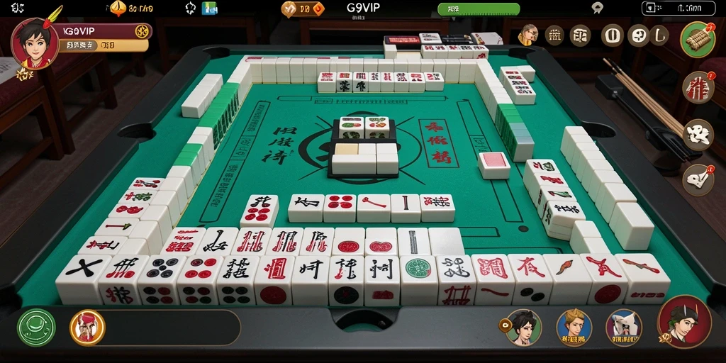 Tampilan gameplay seru dari G9VIP dengan strategi Mahjong yang menantang.
