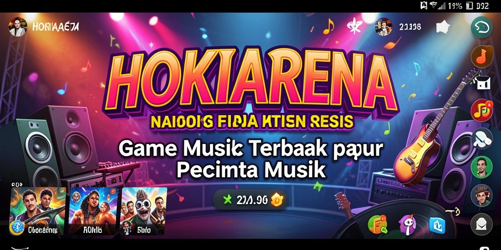 Tampilan gameplay HOKIARENA yang seru dengan berbagai tantangan musik.