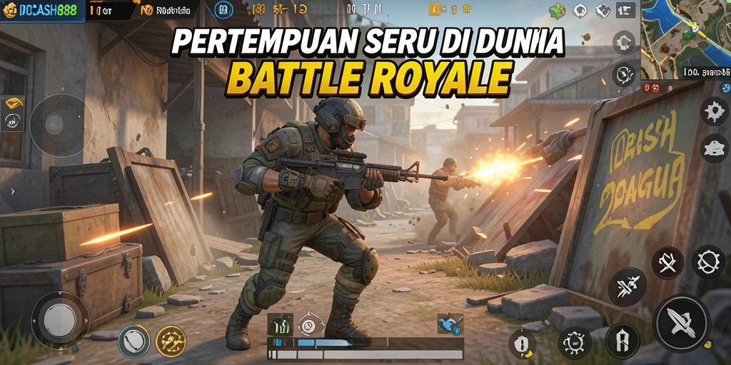 Gameplay seru IDCASH88 dalam pertempuran Battle Royale.