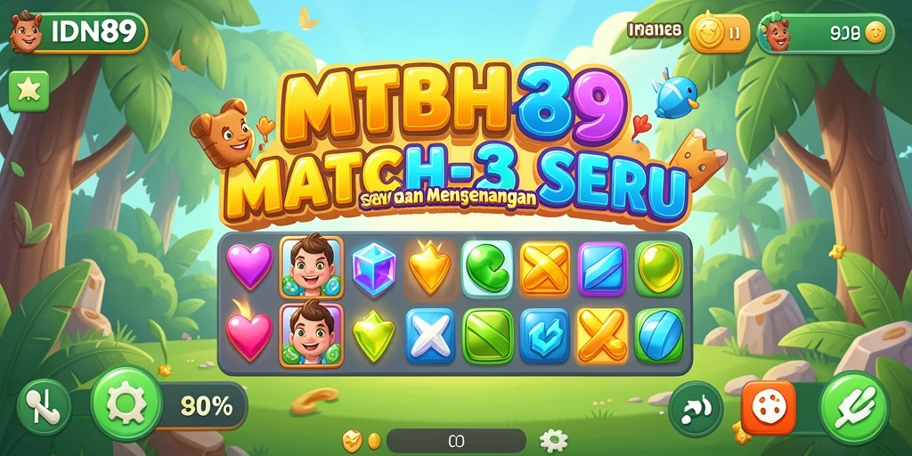 Tampilan gameplay menarik dari game Match-3 IDN89.