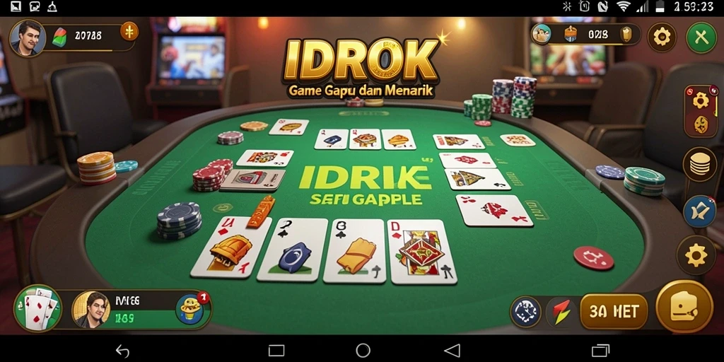 Tampilan gameplay Gaple yang seru dan interaktif di IDROK.
