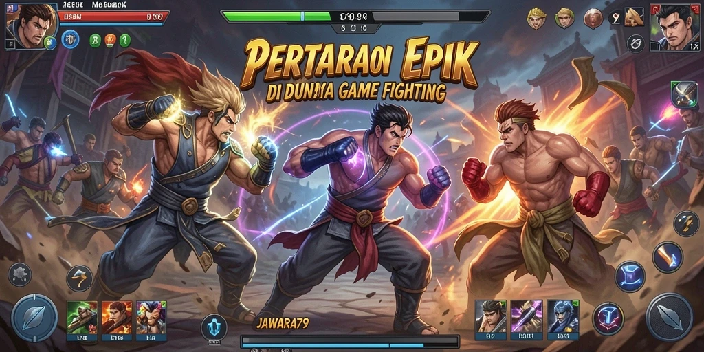 Gameplay JAWARA79 menampilkan pertarungan seru dan karakter unik.