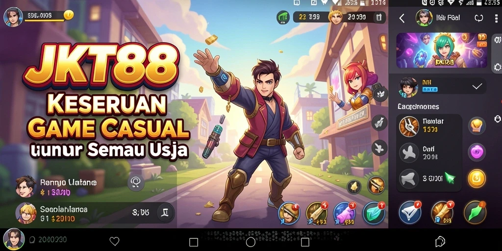 Tampilan utama gameplay JKT88 yang menggembirakan dan menyenangkan.