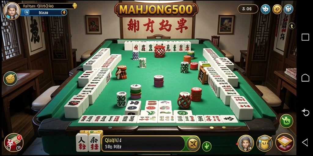 Gameplay seru QiuQiu di MAHJONG500 yang menegangkan.