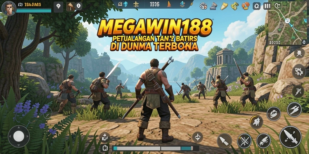 Tampilan gameplay MEGAWIN188 yang menakjubkan di dunia terbuka.