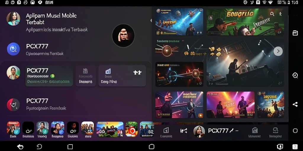 Tampilan gameplay PCX777 yang menawan dengan interaksi musik.