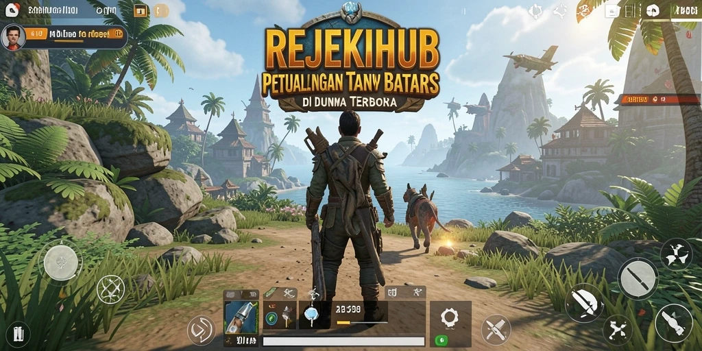 Screenshot utama menunjukkan pengalaman gameplay seru di dunia terbuka REJEKIHUB.