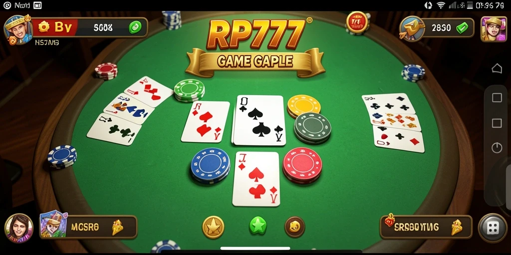 Tampilan screenshot RP777 menampilkan keseruan gameplay Gaple yang interaktif.