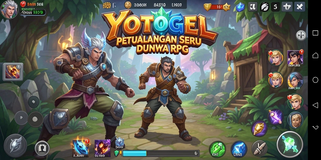 Screenshot YOTOGEL menampilkan pertarungan epik dalam game RPG.